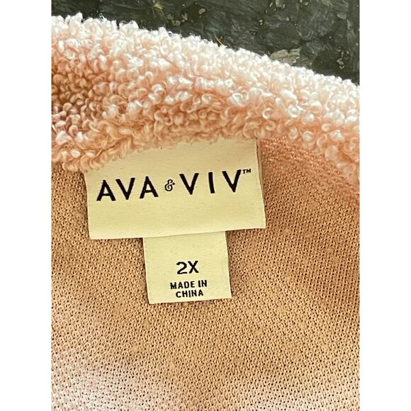 Ava & Viv Women’s Long Sleeve Sweater Pink Blush  Size 2X - Picture 6 of 6